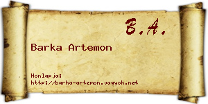 Barka Artemon névjegykártya
